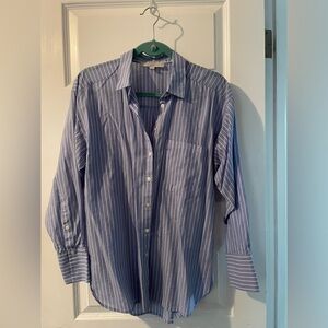 LOFT striped button down dolman top